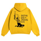 SHOOTING GUNS AND SPREADING BUNS Skull with Sexy Lady Unisex FallFreshness outfits men streetwear 80s 90s graphic tees cotton funny Hoodies men gifts - View 5