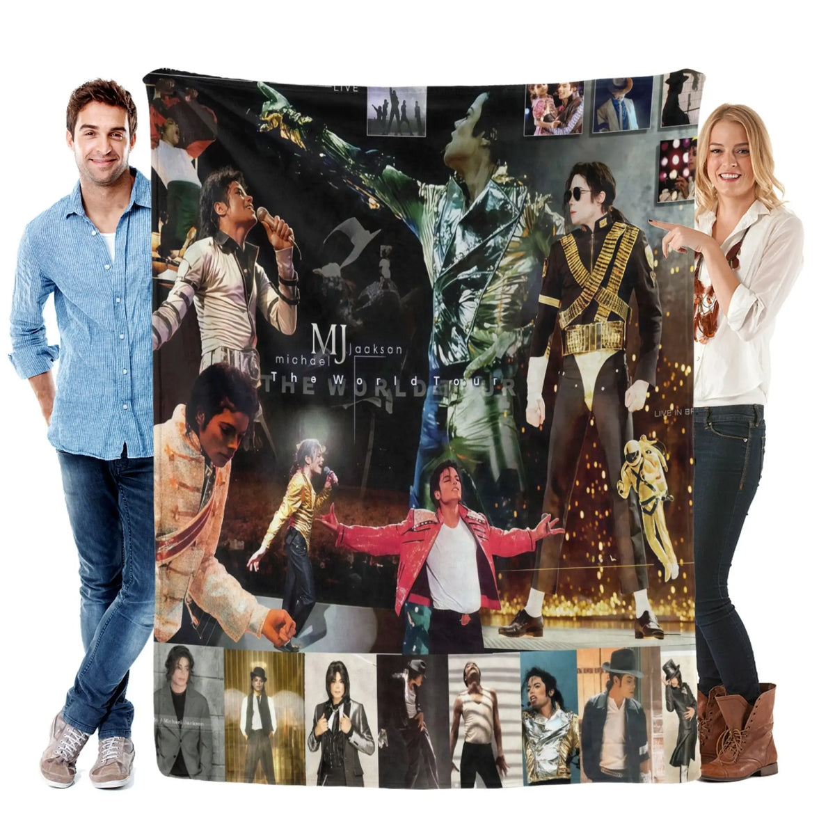 Michael Jackson Music Legend Fleece Throw Blanket - Fleece Fabric, Wrinkle-Resistant, Flannel Weave, Iconic Collage, HD Print, Durable, Breathable, Lightweight, Multi-Size (60in Option), All Seasons, for Adults’ Bed & Couch, Home & Travel - View 9