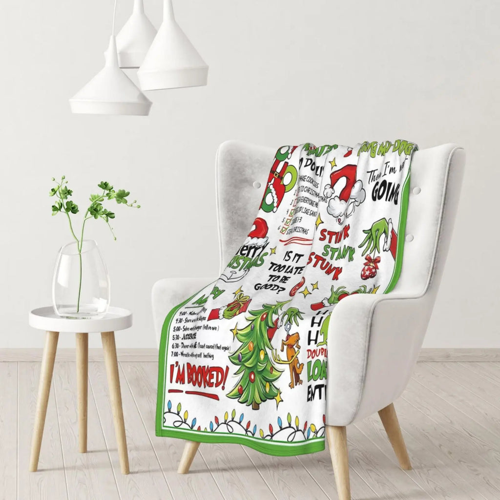 Funny Merry Christmas Flannel Throw Blanket, Funny Xmas Tree Birthday Gifts for Kids Men Women, Winter Holiday Soft Blankets for Bedding Sofa Home Decor Gift Idea - View 6