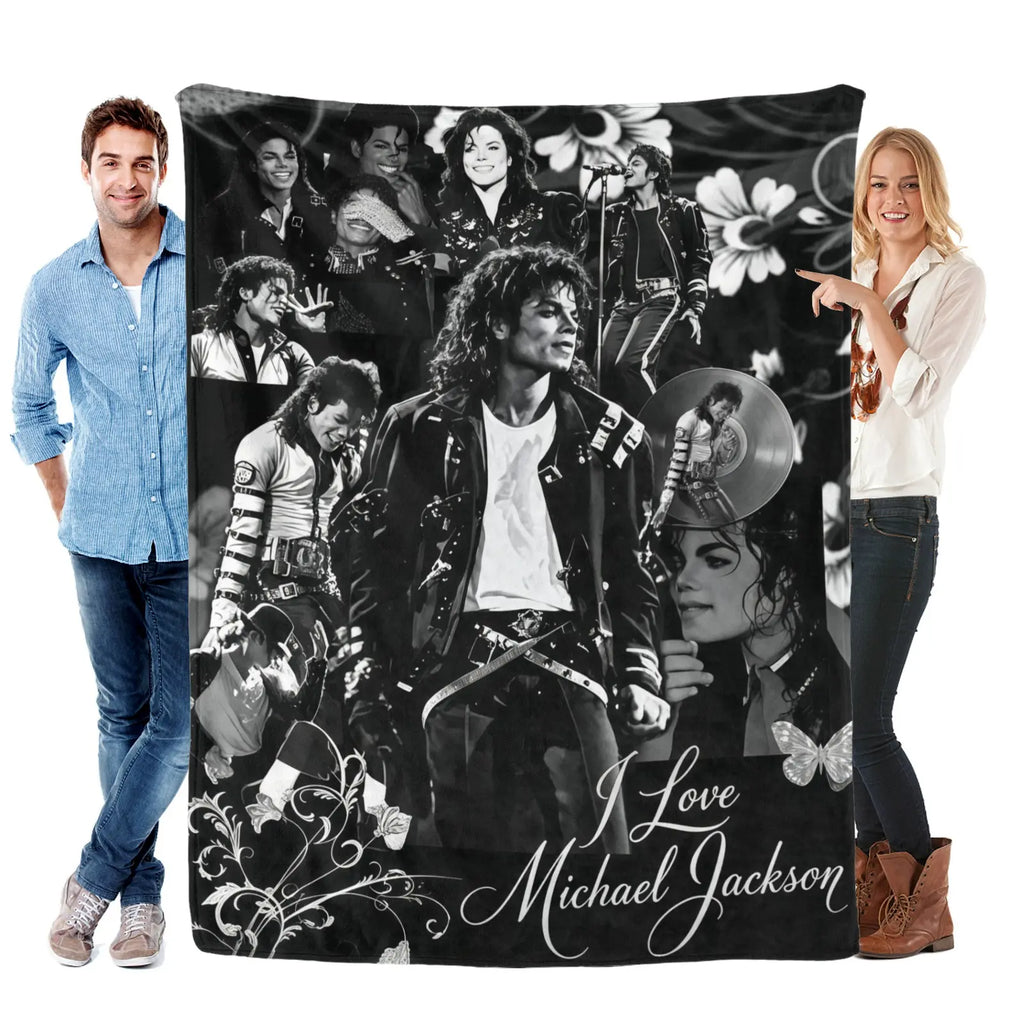Michael Jackson King Of Pop Vintage Flannel Throw Blanket - Ultra Soft, Cozy Warm - for Bedroom, Couch, Travel - Perfect Gift for Pop Fans, Gifts for Him - Aesthetic Room Decor - View 13