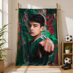 Gilmora Gilberto G. Mora Mexico Soccer Player Throw Blanket, Football Athlete Portrait Graphic Soft Cozy Plush Bed Blanket, Lightweight Warm Blankets for Bedroom Decor, Couch Sofa Living Room, Birthday Gifts for Soccer Fans - View 6