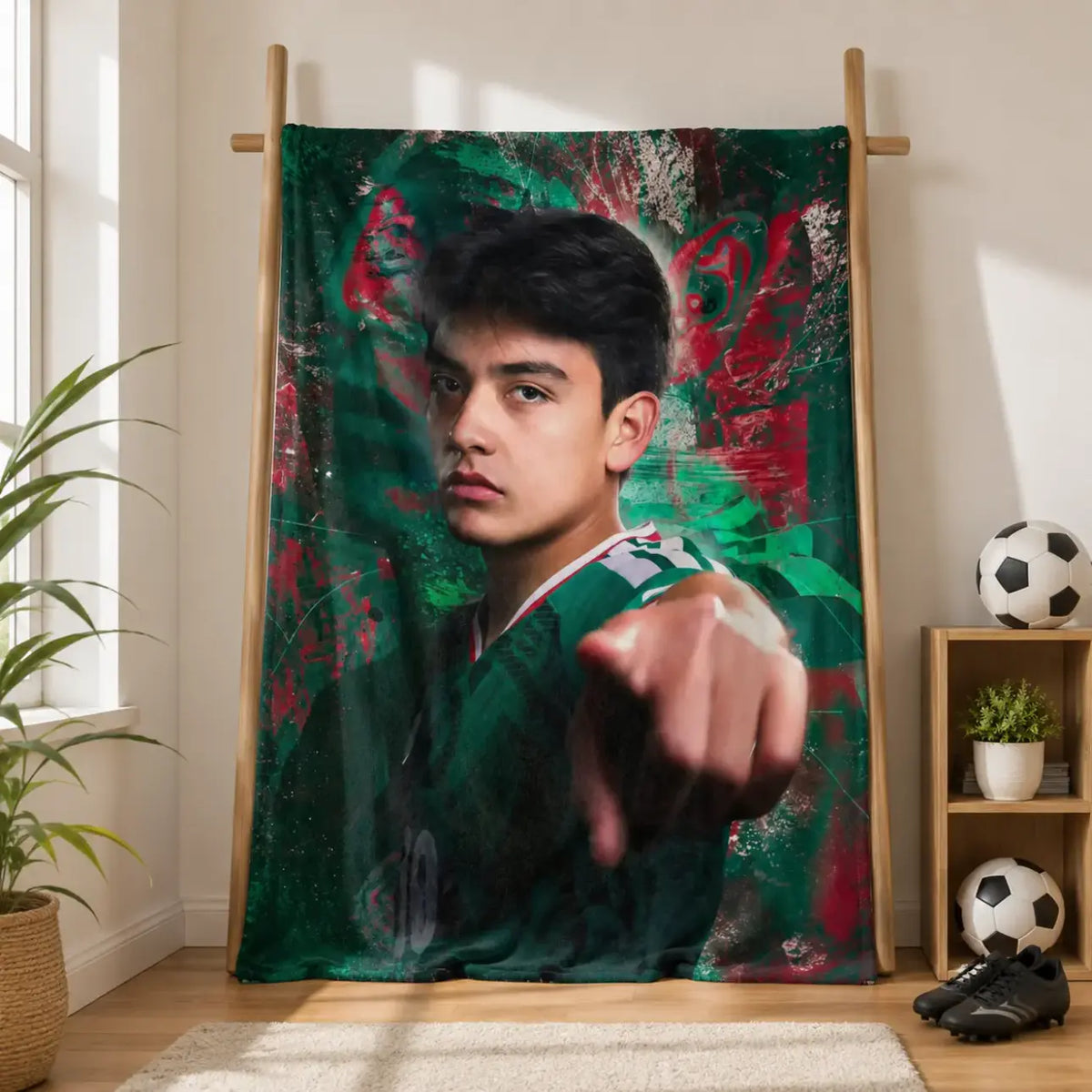 Gilmora Gilberto G. Mora Mexico Soccer Player Throw Blanket, Football Athlete Portrait Graphic Soft Cozy Plush Bed Blanket, Lightweight Warm Blankets for Bedroom Decor, Couch Sofa Living Room, Birthday Gifts for Soccer Fans - View 6
