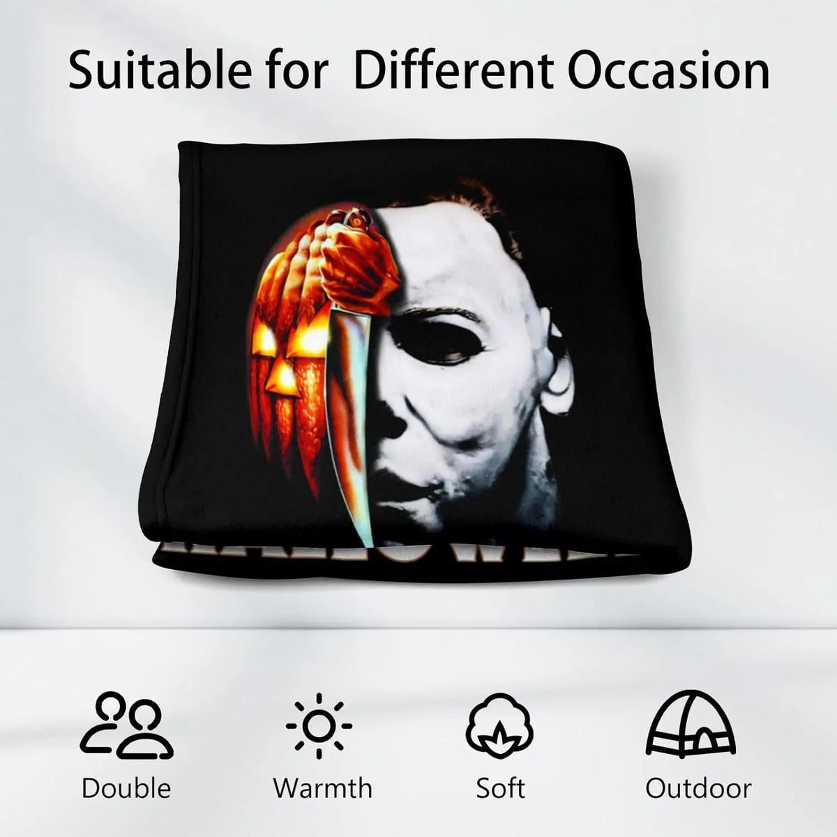 SPXUBZ Blanket Halloween Blanket Horror Movie Blanket Flannel Fleece Throw Blanket for Kids Adults Bedding - View 8