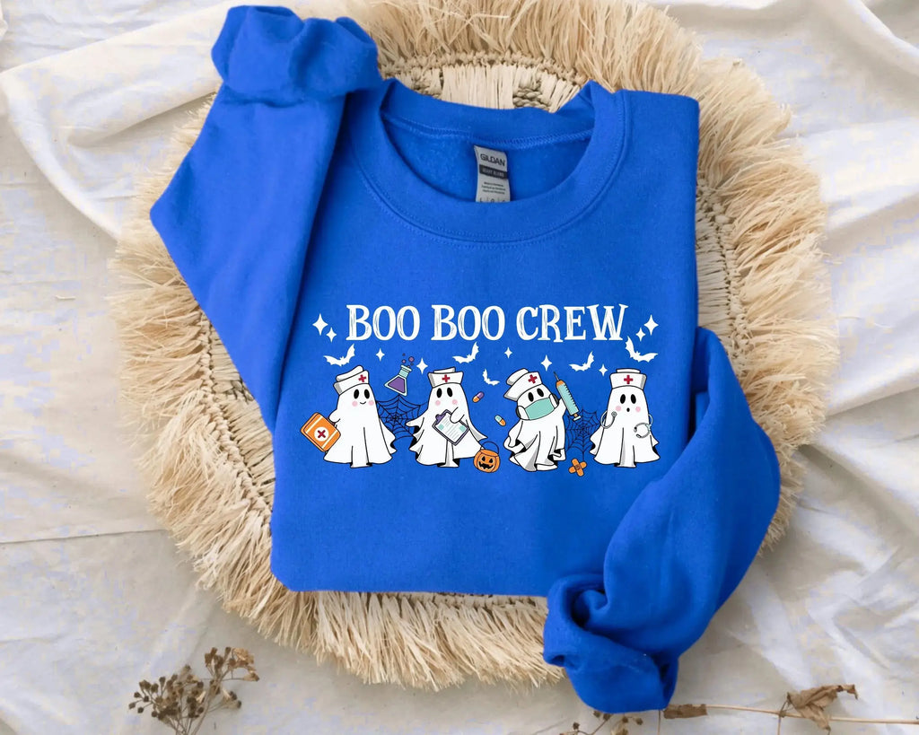 Boo Boo Crew Sweatshirt or T-Shirt, Funny Nurse Shirt, Nurse Crewneck Sweatshirt, Nursing Gift,Nurse Tee, Ghost Nurse Shirt, Halloween Nurse Sweatshirt