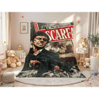 Tony Montana Action Scene Flannel Blanket Aesthetic Room Decor Soft Cozy Movie Theme Throw Blanket for Bedroom Sofa Couch Dorm Men Fans Birthday Christmas Holiday Gift - View 4
