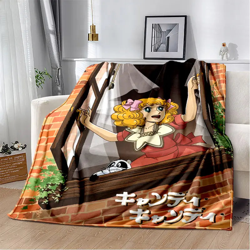 2025 New Style Candy Candy Girl Cartoon Anime Soft Plush Blanket,Flannel Throw Blanket Polyester Blanket for Living Room Bedroom Sofa Kid Gift - View 5