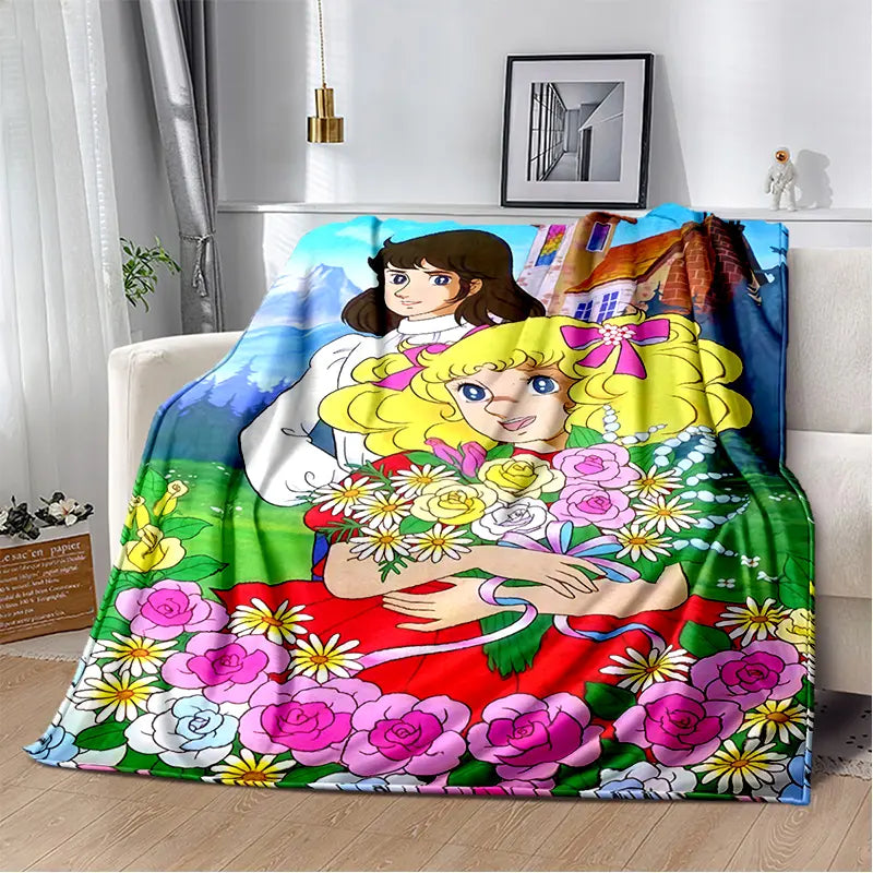 2025 New Style Candy Candy Girl Cartoon Anime Soft Plush Blanket,Flannel Throw Blanket Polyester Blanket for Living Room Bedroom Sofa Kid Gift - View 24