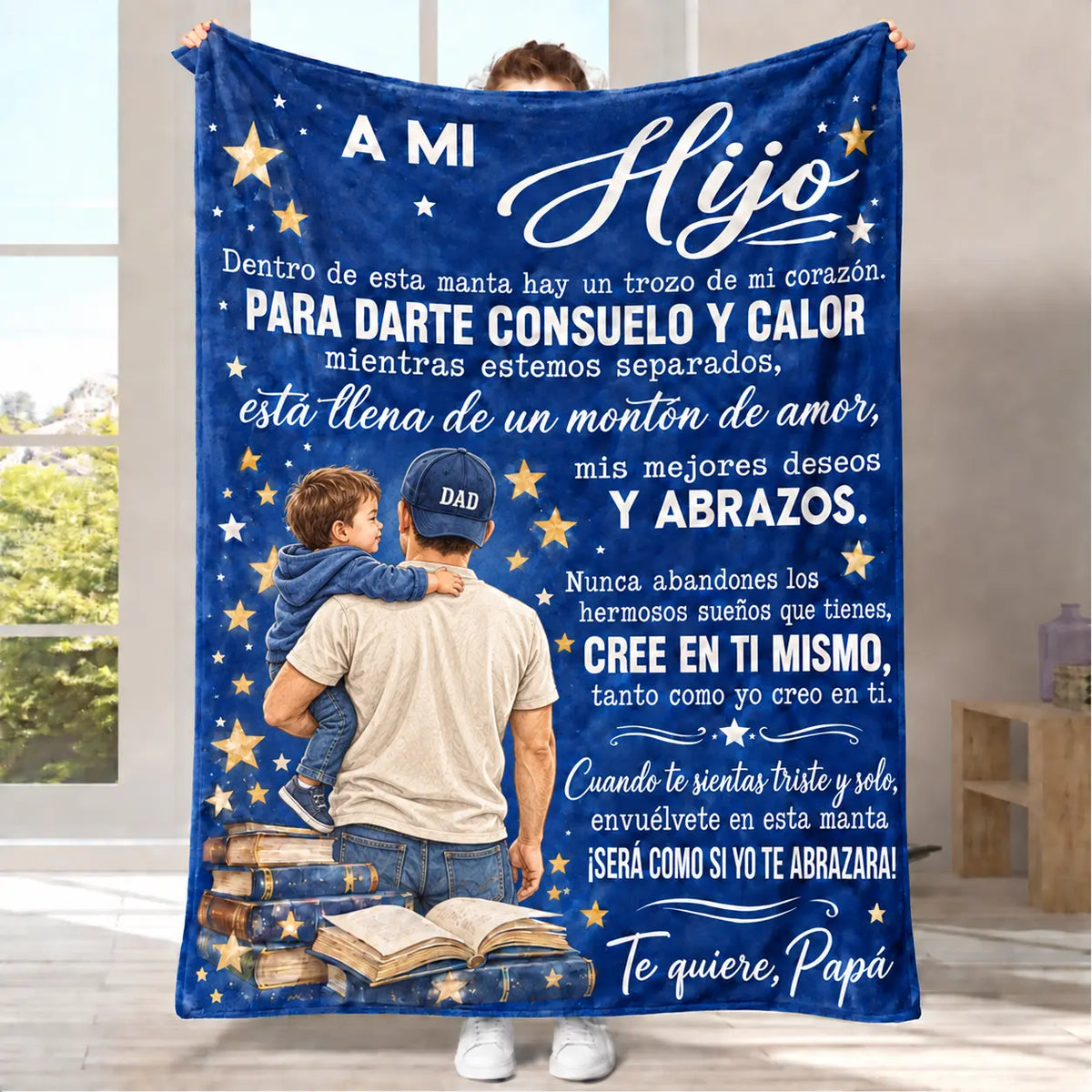 Mama&Papa Inspirational Blanket for Daughters&Son-the perfect graduation gift, birthday present, back-to-school gift, or Christmas present. Features pink butterfly embellishments and makes a lovely addition to your daughter’s bedroom. - View 20