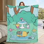 Pusheen Cat Plush Blanket Ultra Soft Flannel Fabric Adorable Kawaii Design Perfect Couples Gift For Anime Fans Cuddle Essential Cozy Nights Snuggle Companion office nap cover flannel portable throw blanket - View 12