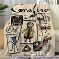 Coraline Cartoon Throw Blanket, Gothic Fantasy Girl Black Cat Soft Cozy Plush Bed Blanket, Lightweight Warm Blankets for Kids Bedroom Decor, Couch Sofa Living Room, Birthday Gifts for Fans - View 7