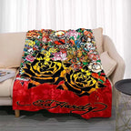 3dED- HARDY Tattoo Tiger Skull Blanket Living Room Bedroom Sofa Soft and Comfortable Warm Blanket Office Leisure Blanket - View 12