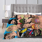 [Cozy Wrestling Flannel Blanket] Soft, Warm Wrestling-Themed Flannel Blanket - Cozy Throw for Couch, Office, Bed, Camping & Travel - Versatile All-Season Gift, Charming Anime Style Skin-friendly, lightweight and soft - View 5