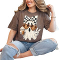 Coquette Ghost, Pumpkin Spice Ghost, Fall Coffee Ghost with Bow, Cute Halloween T-shirt