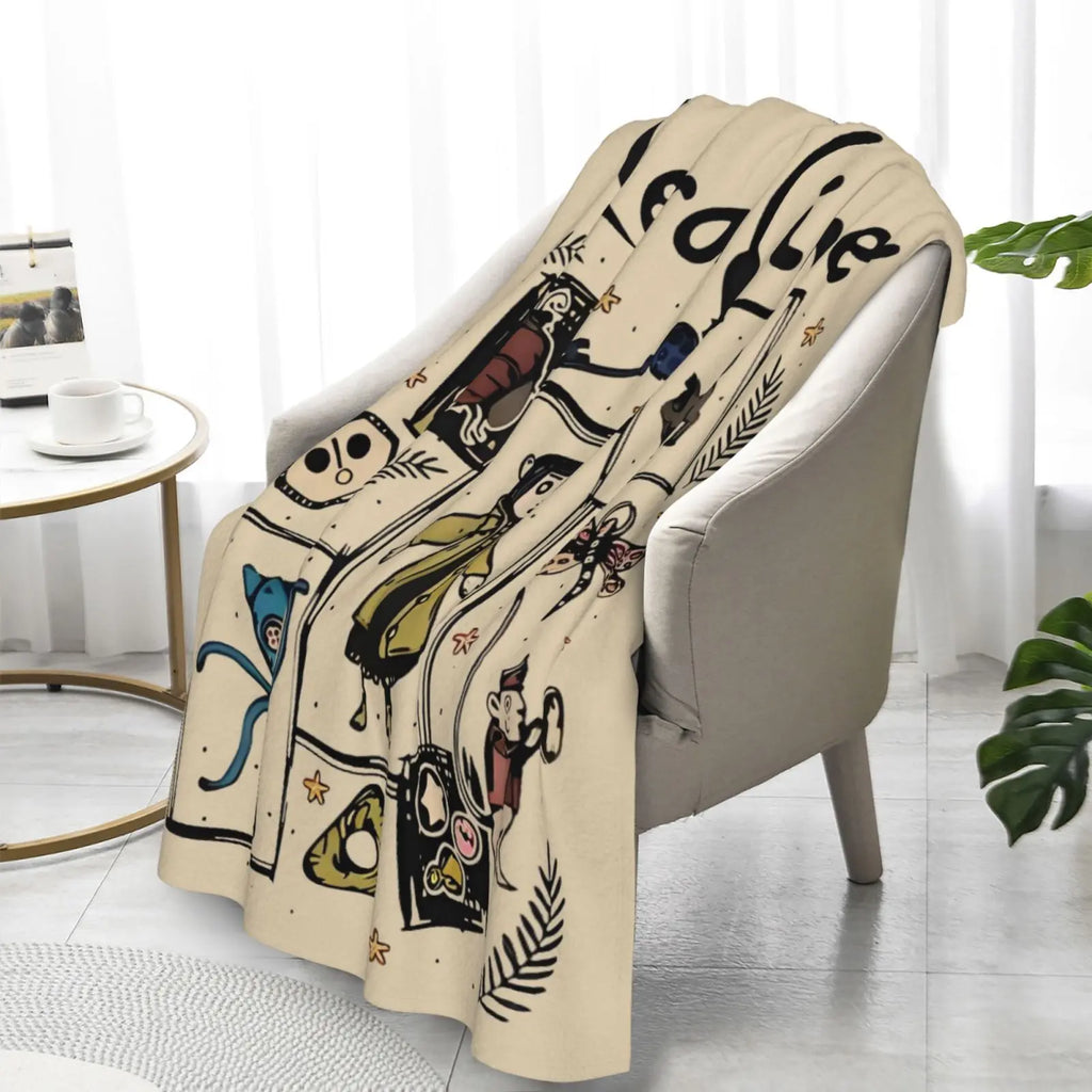 Cartoon Movie Animal Collage Flannel Plush Throw Blanket - Allover Print, All-Season Cozy Gothic Fleece, Cartoon Graphic Throw for Horror Movie Fans (Halloween, Birthdays Gifts), Flannel Plush Throws, Allover Print Blankets - View 1