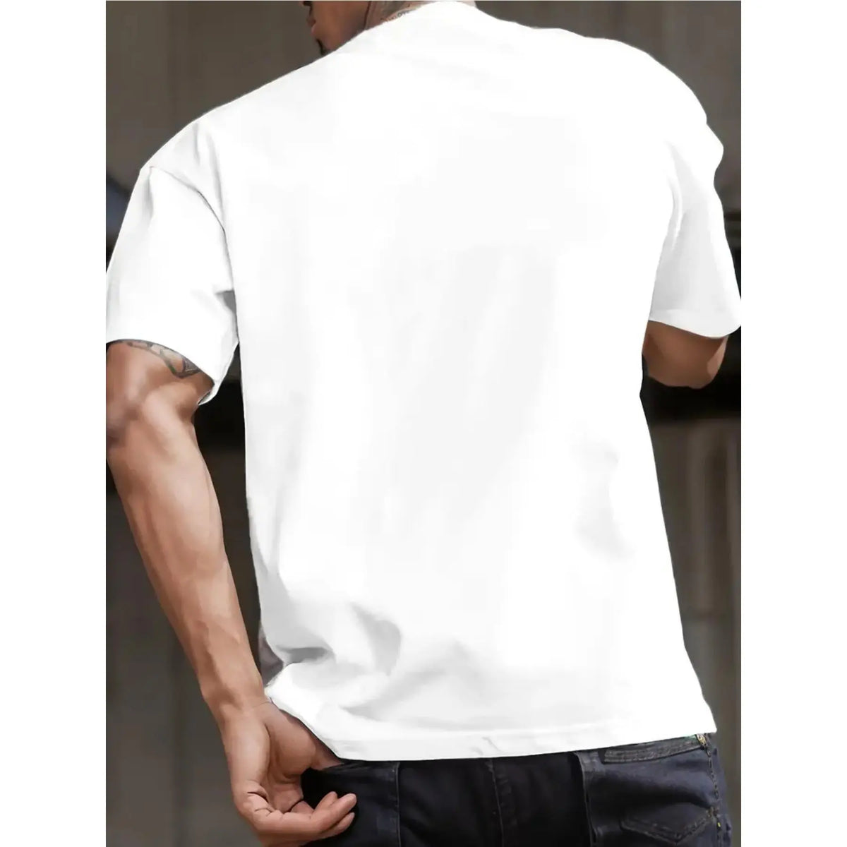 Men's Casual Graphic Tee - LOWRIDER Print, White