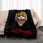 3dED- HARDY Tattoo Tiger Skull Blanket Living Room Bedroom Sofa Soft and Comfortable Warm Blanket Office Leisure Blanket - View 15