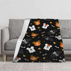 [SummerVibes] DISNEY CLASSIC Halloween Mickey and Minnie Flannel Blanket - Soft, Warm, Bat Cartoon Design, Sofa, Bed, Office, Blanket for Couch - View 2