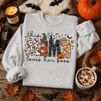 Women’s Halloween Mama Graphic Sweatshirt, Cute Pumpkin Bat & Witch Hat Crewneck Pullover, Cozy Long Sleeve Fall Top for Moms, Fun Spooky Season Shirt for Halloween Parties, Trick or Treat Nights, Weekend Wear & Autumn Gifts