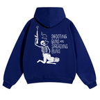 SHOOTING GUNS AND SPREADING BUNS Skull with Sexy Lady Unisex FallFreshness outfits men streetwear 80s 90s graphic tees cotton  funny Hoodies men gifts