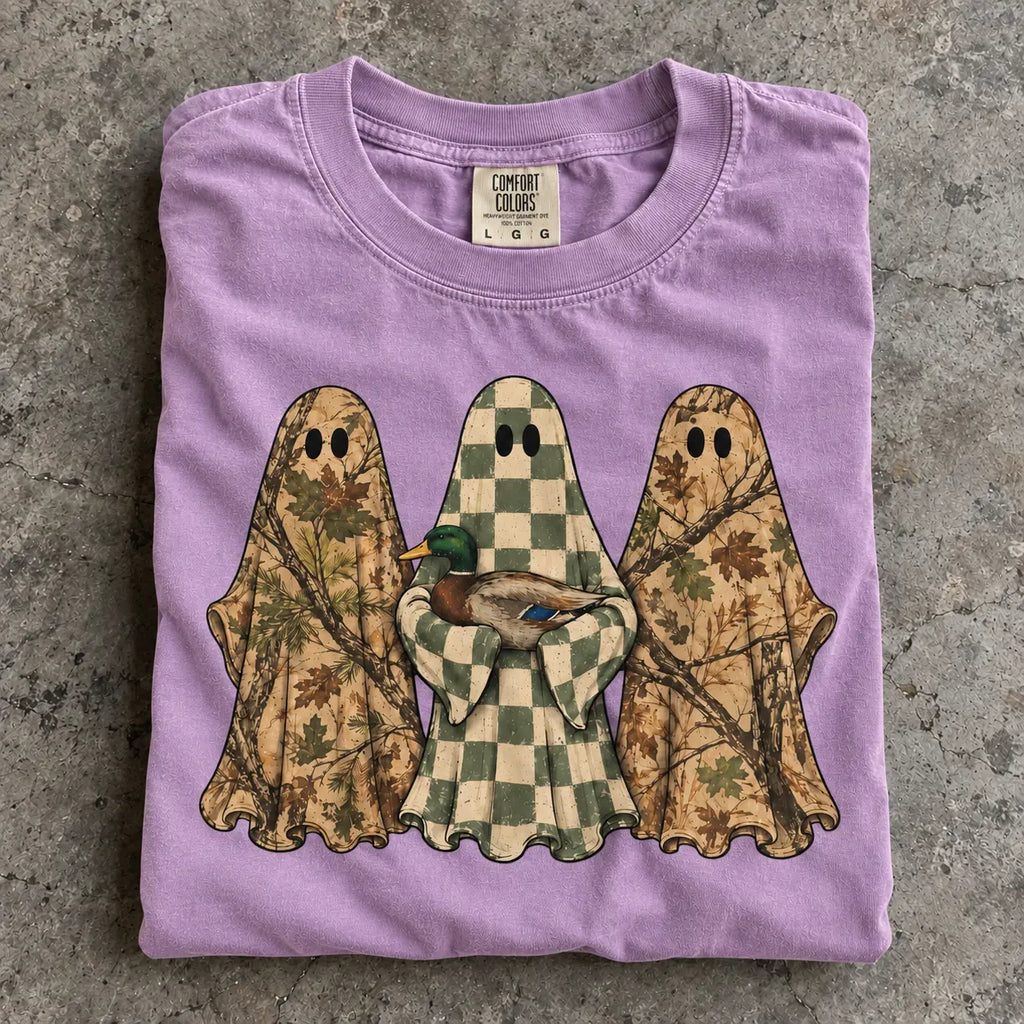 Hunting Season Ghosts Comfort Colors Camo Mallard Tee
