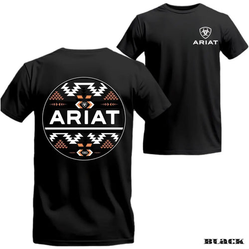 Ariat T-shirt - Unique Tribal Design Highlighting Western Style And Adventure, Perfect For Casual Wear, Suitable For Men And Women