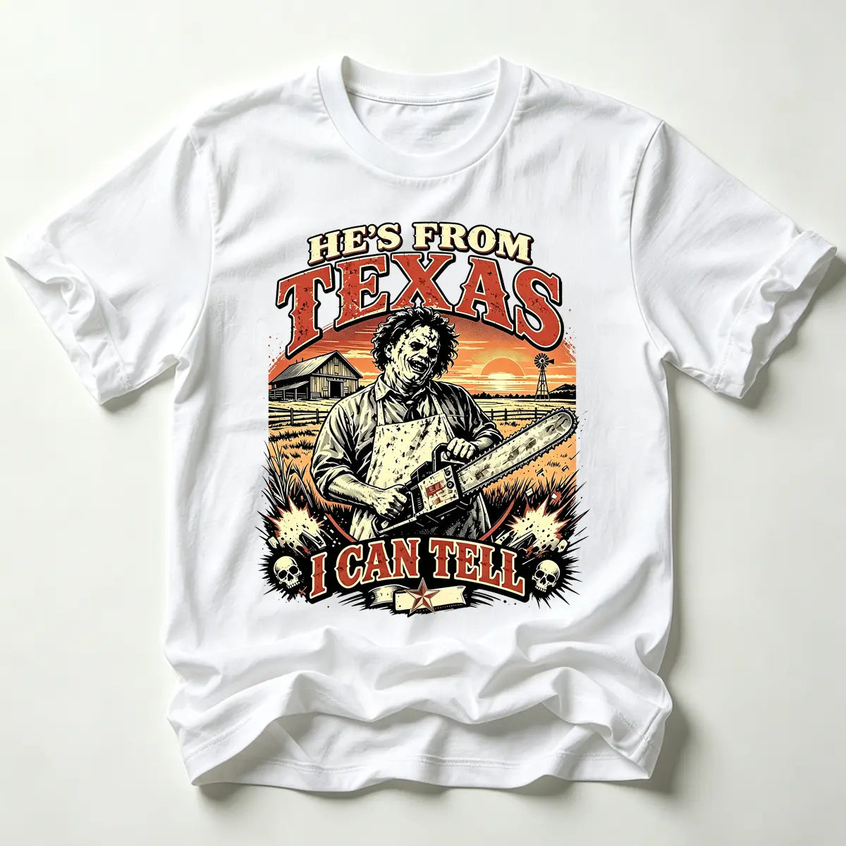 Texas Movie Graphic T-Shirt - Halloween Regular Fit Tee, Spooky Season Fan Top - View 16