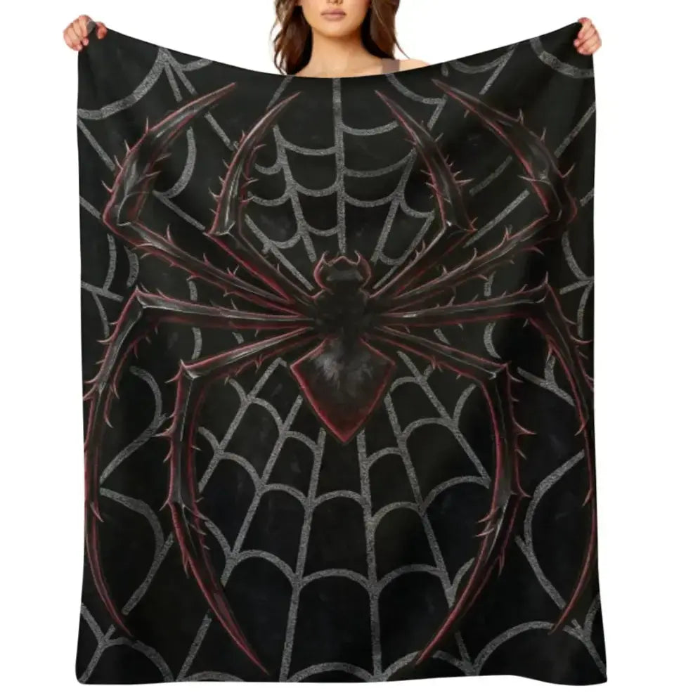 Spider Web Pattern Flannel Blanket Soft Skin Friendly Warm Cozy Throw Blanket Gothic Halloween Style Lightweight Bedding Blanket for Bed Sofa Couch Bedroom Living Room Nap Home Decor Birthday Gift - View 8