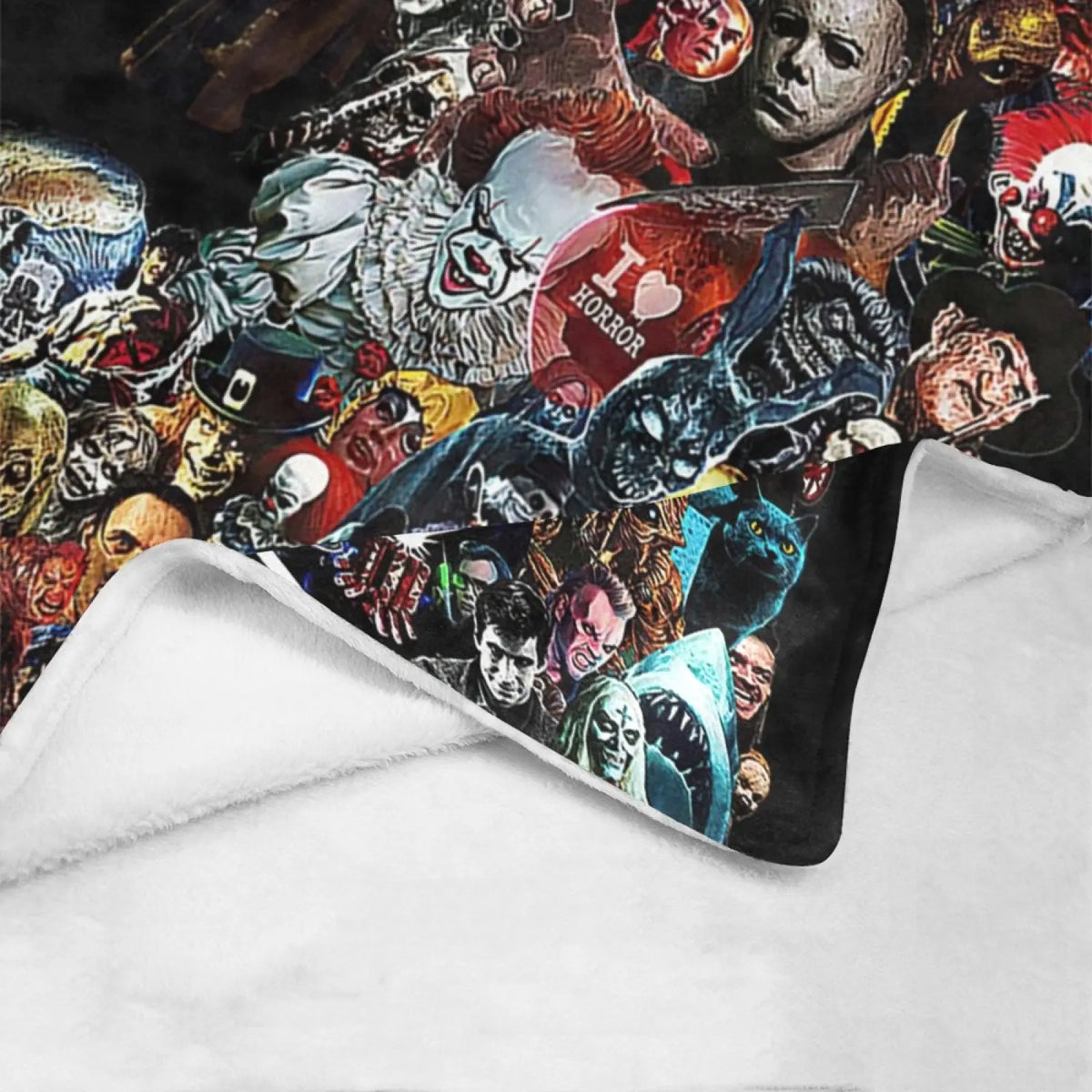 Halloween Blanket No You Hang Up Horror Movie Character Blanket Gift Serial Killers Blanket Spooky Season Couch Bed Sofa Soft Lightweight Warm Cozy Flannel Fleece Bed Blanket Microfiber Furry horror blanket Thin-style air conditioning blanket - View 3
