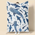 Romantic ocean style whale shark pattern warm blanket children adult nap blanket soft and comfortable suitable for all seasons - View 1
