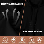 Men's Baggy Pullover Hoodie - Funny Spooky Skeleton Hands & Skull Messy Bun Graphic Print Classic Top, Soft Cotton Casual Alternative Ghost Style, for Party, Check Size Chart, Cute, Hand Wash, Do Not Bleach,sohochic