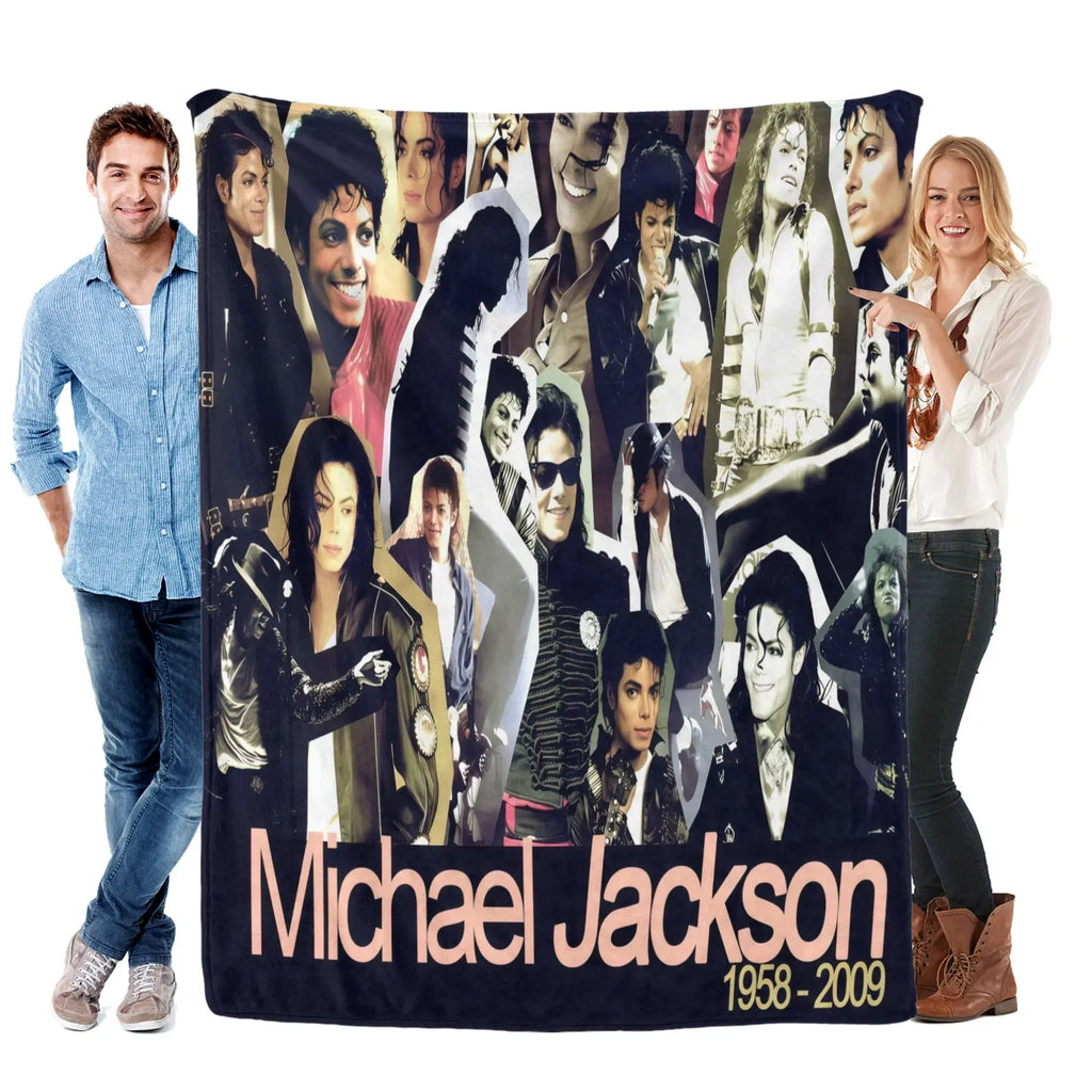 Michael Jackson King Of Pop Vintage Flannel Throw Blanket - Ultra Soft, Cozy Warm - for Bedroom, Couch, Travel - Perfect Gift for Pop Fans, Gifts for Him - Aesthetic Room Decor - View 10
