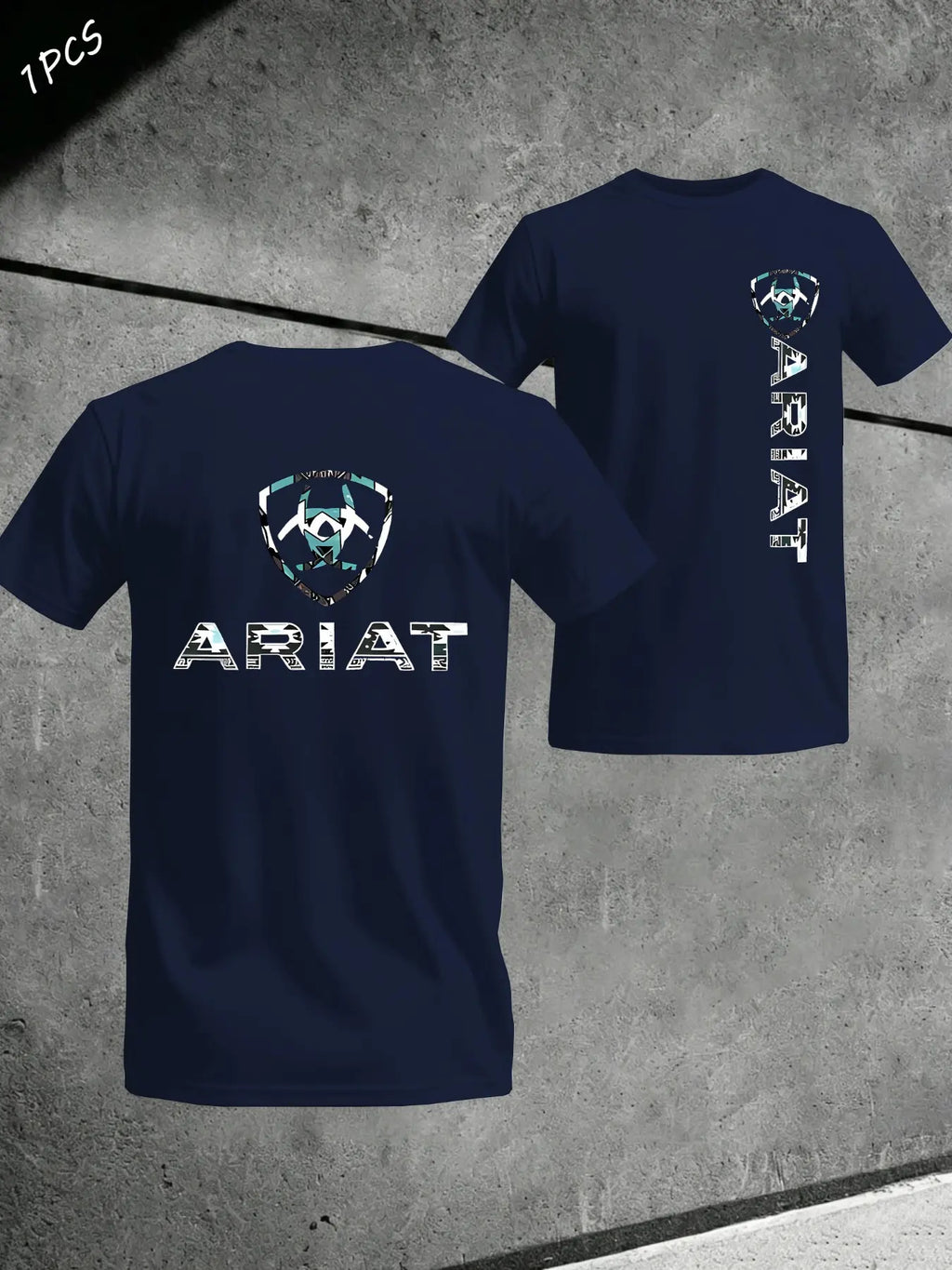 Men's Ariat Print Graphic T-Shirt, Casual Long Sleeve Top, Comfortable Fit for Daily Wear, Ideal for Home & Leisure Activities, Menswear