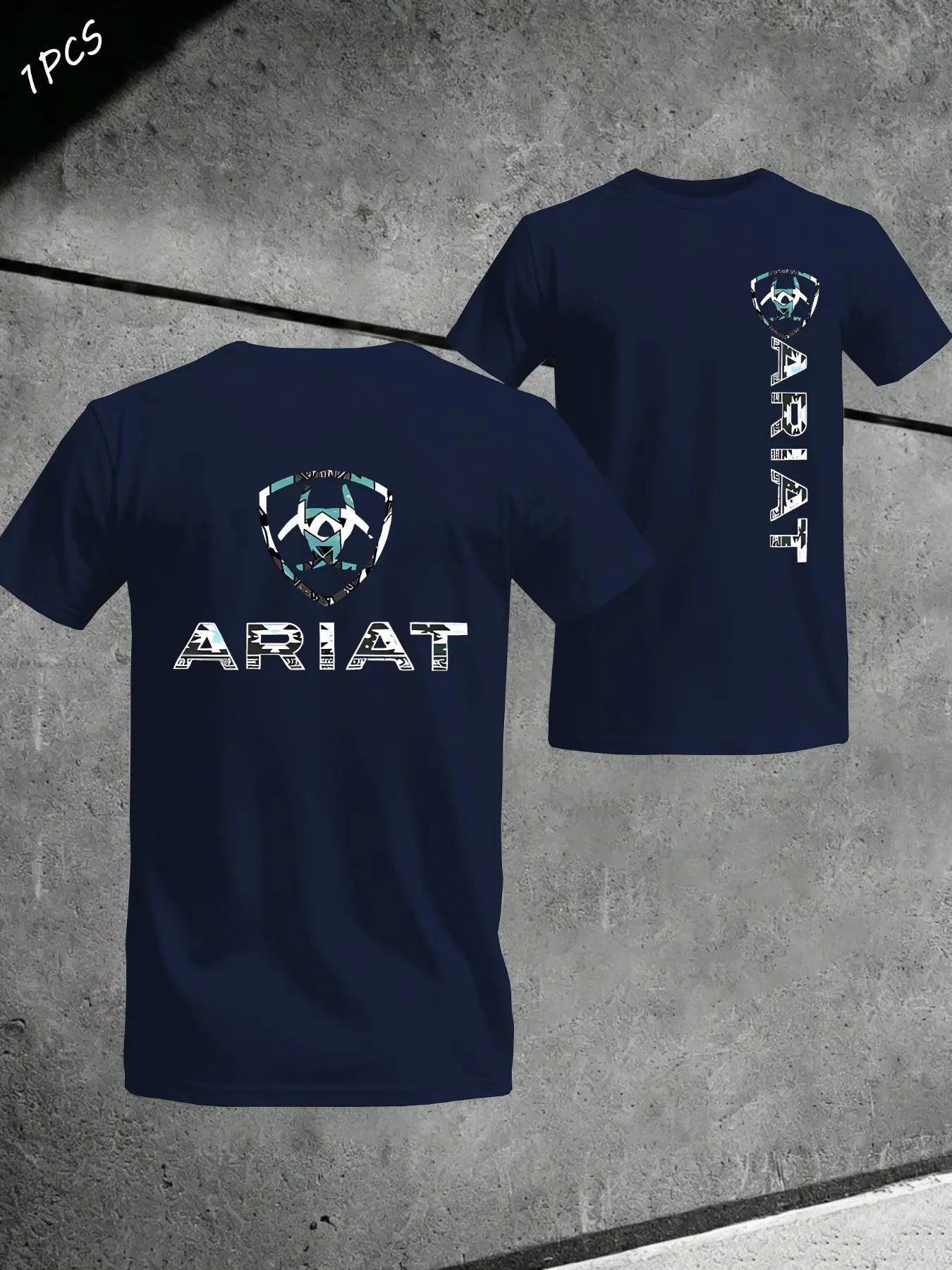 Men's Ariat Print Graphic T-Shirt, Casual Long Sleeve Top, Comfortable Fit for Daily Wear, Ideal for Home & Leisure Activities, Menswear