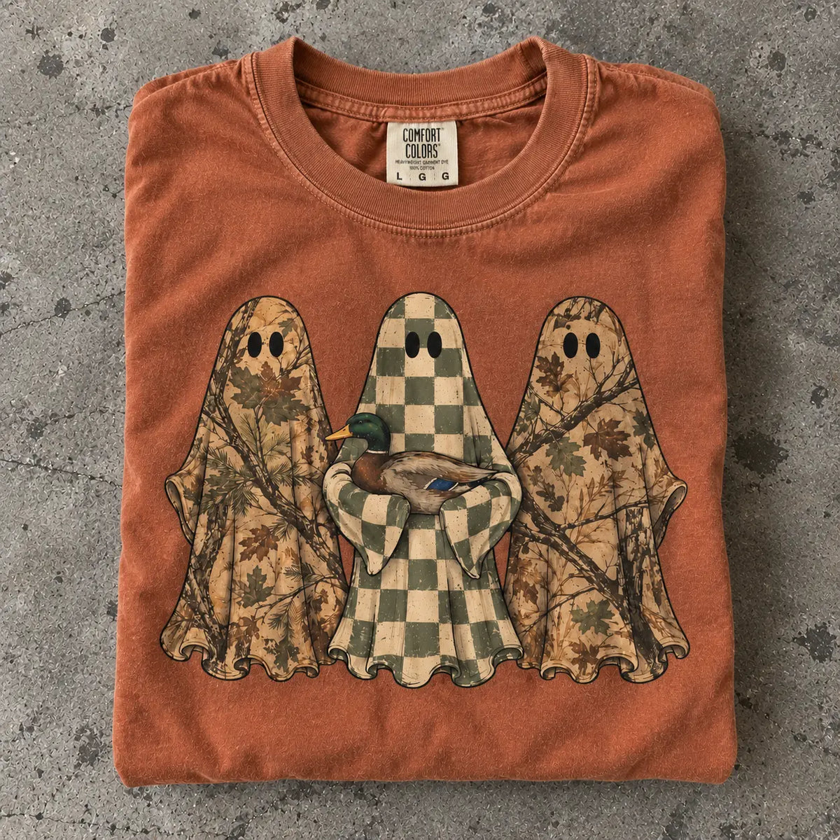 Hunting Season Ghosts Comfort Shirt: Camo Mallard Duck Halloween Tshirt - View 15