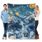 Romantic ocean style whale shark pattern warm blanket children adult nap blanket soft and comfortable suitable for all seasons - View 14