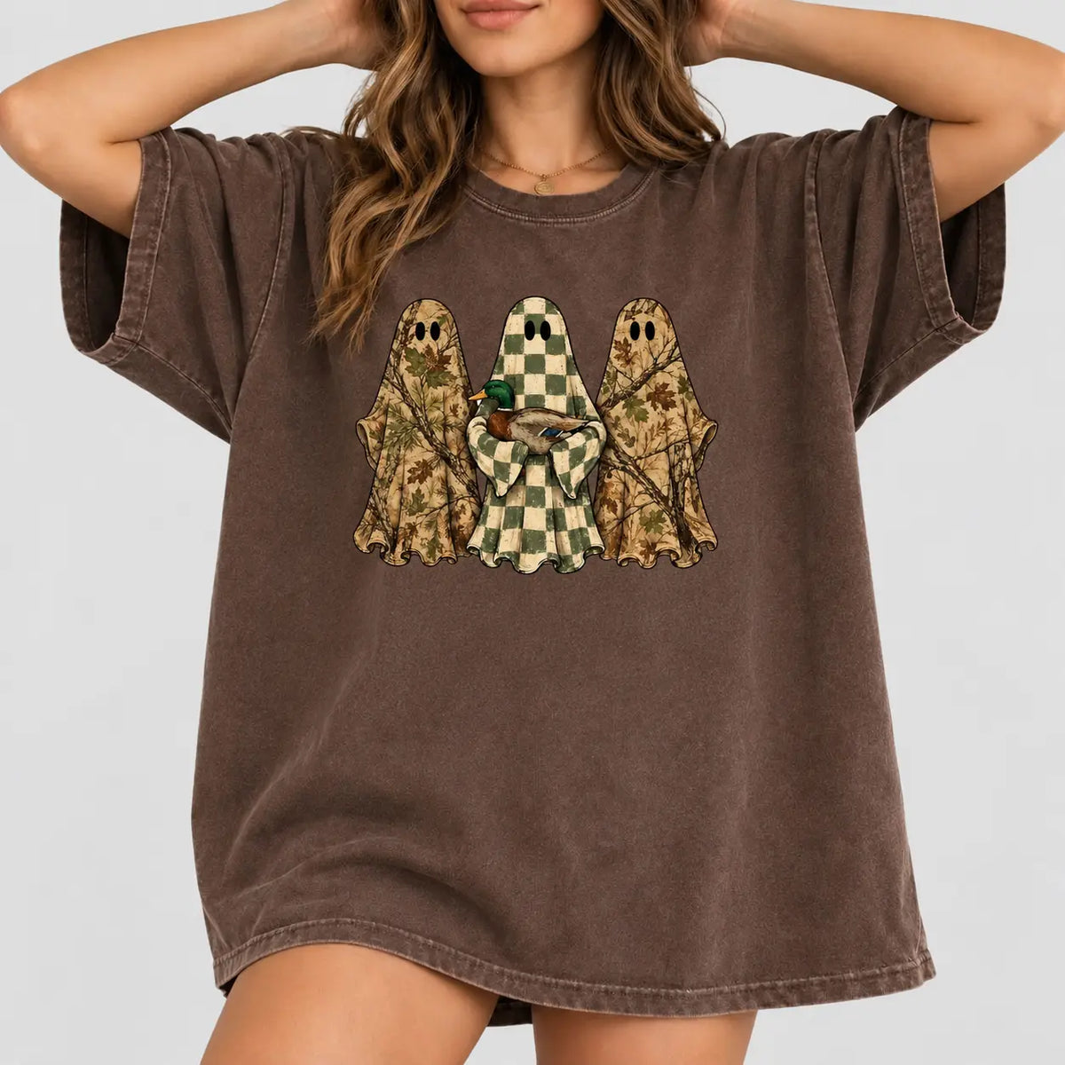 Hunting Season Ghosts Comfort Colors Camo Mallard Tee