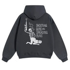 SHOOTING GUNS AND SPREADING BUNS Skull with Sexy Lady Unisex FallFreshness outfits men streetwear 80s 90s graphic tees cotton  funny Hoodies men gifts