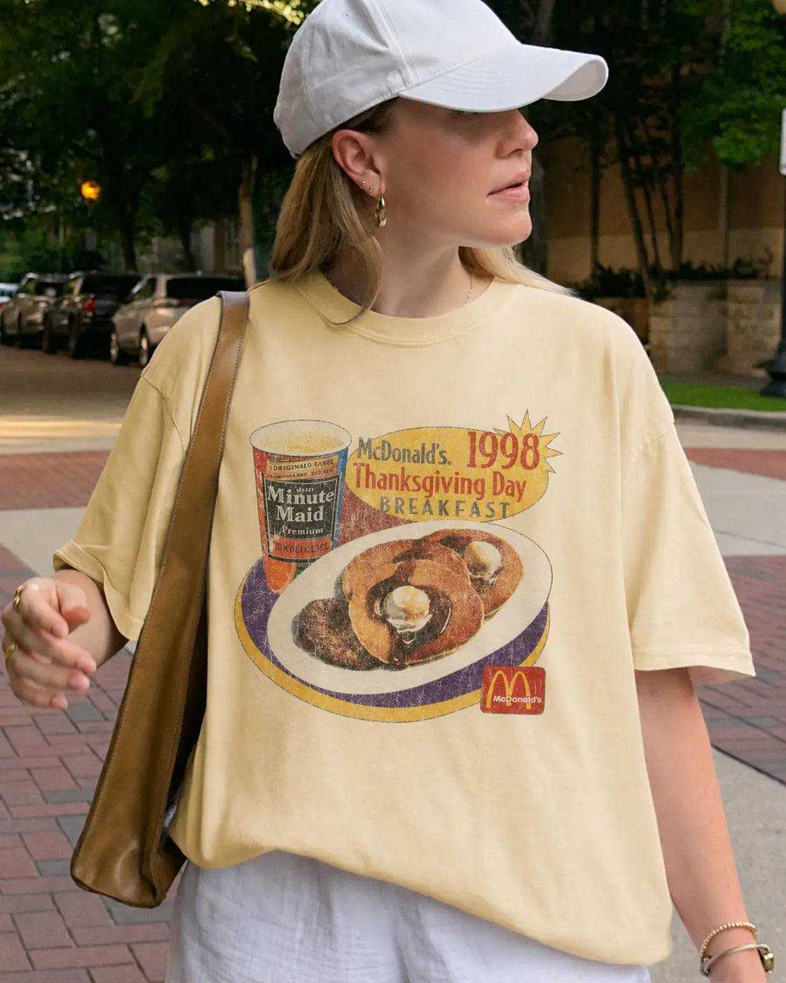 [SALE UP TO 30%] 1998 Thanksgiving Breakfast Promo T-Shirt, Vintage Graphic Shirt, Retro Y2K Outfits, 100% US Cotton, Design & Printed In The USA