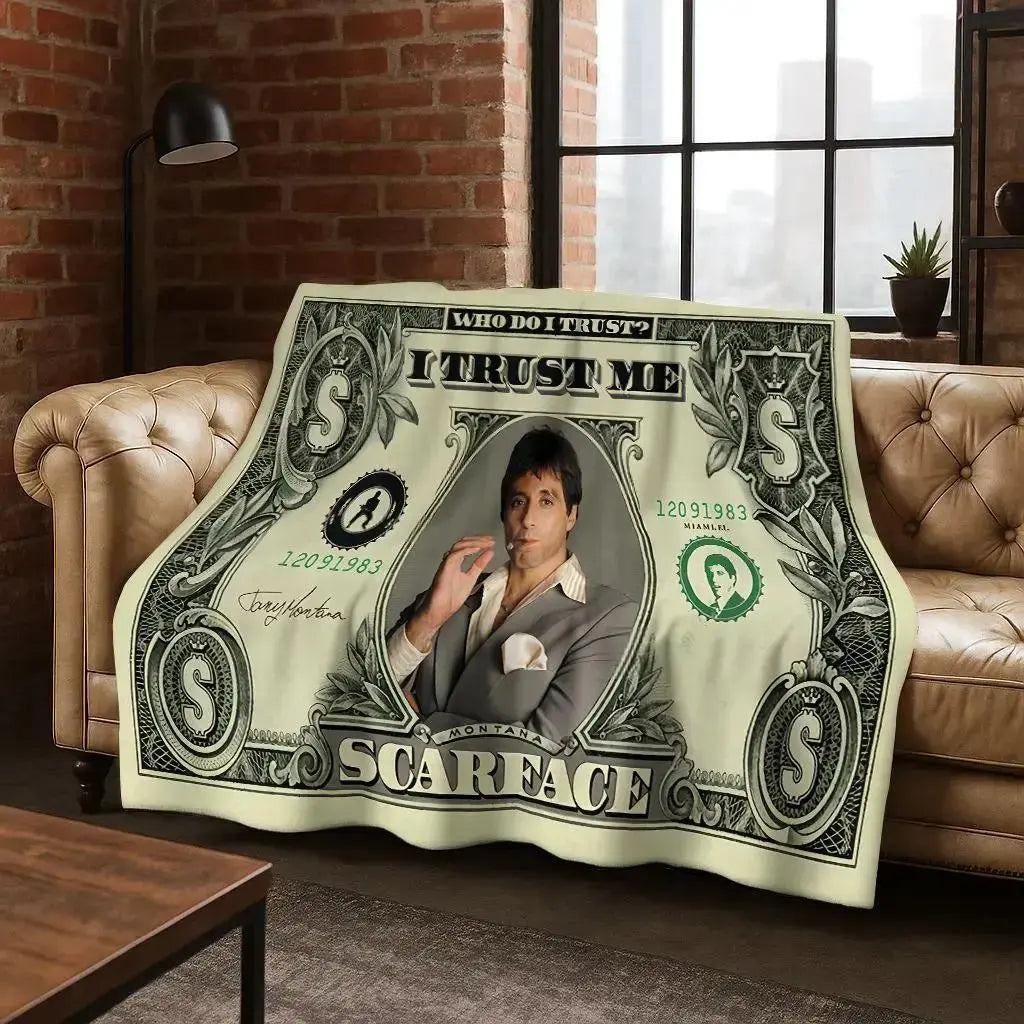 Tony Montana Action Scene Flannel Blanket Aesthetic Room Decor Soft Cozy Movie Theme Throw Blanket for Bedroom Sofa Couch Dorm Men Fans Birthday Christmas Holiday Gift - View 18