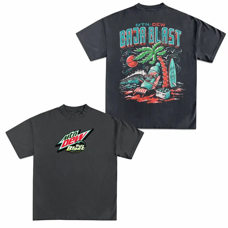 Mountain Deew Baja Blast Chill On The Beach 2-sided T-Shirt, Us Culture Drinking Graphic Tees, Summer Outfit Ideas Womenswear  Men Casual, tiktokshopspringglowup