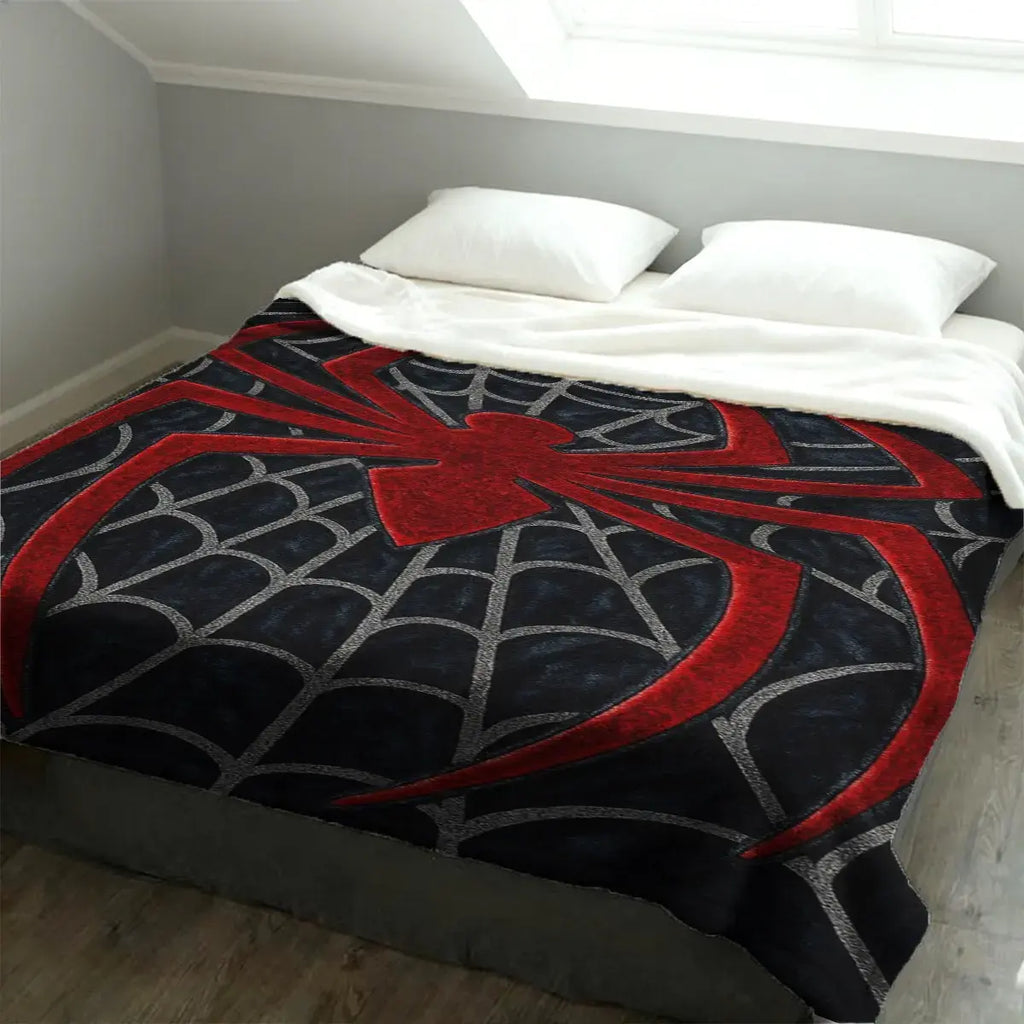 Spider Web Pattern Flannel Blanket Soft Skin Friendly Warm Cozy Throw Blanket Gothic Halloween Style Lightweight Bedding Blanket for Bed Sofa Couch Bedroom Living Room Nap Home Decor Birthday Gift - View 3