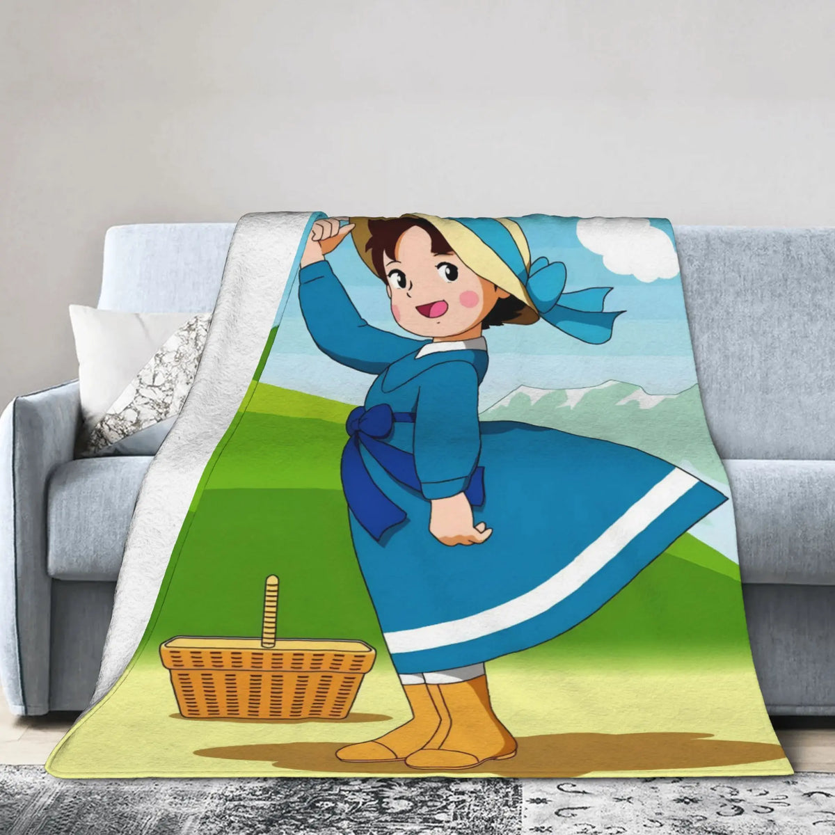 PAUSEBOLL [Summer Vibes] Plush Flannel Anime Blanket - Cozy Throw with Playful Look, Home Decor Piece, Blankets for Sofa, Suitable for Bed & Office Use, Ideal Gift - View 6