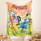 Adventure Time Cartoon Characters Flannel Blanket Large Size Ultra Soft Warm Lightweight Cozy Throw Blanket Perfect For Bed Sofa Living Room Office Camping Travel Gift Birthday Christmas For Fans Boys Teens Her - View 4
