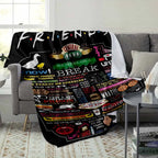 Friends Inspired Flannel Fabric Throw Blanket - Central Perk Quotes Print, Colorful Iconic Design, Wrinkle Resistant, Anti-Pilling - Fits Sofa, Bed, or Car, Soft Cozy for Home & Office, Ideal Gift & Home Decor, Indoor/Outdoor - View 3