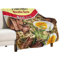 JOOCAR Instant Ramen Noodle Soup Beef Flavor Throw Blanket Fuzzy Plush Fleece Funny Food Blankets Soft Cozy Microfiber Flannel Travel Blanket for Couch Bed All Season Home Decor - View 7