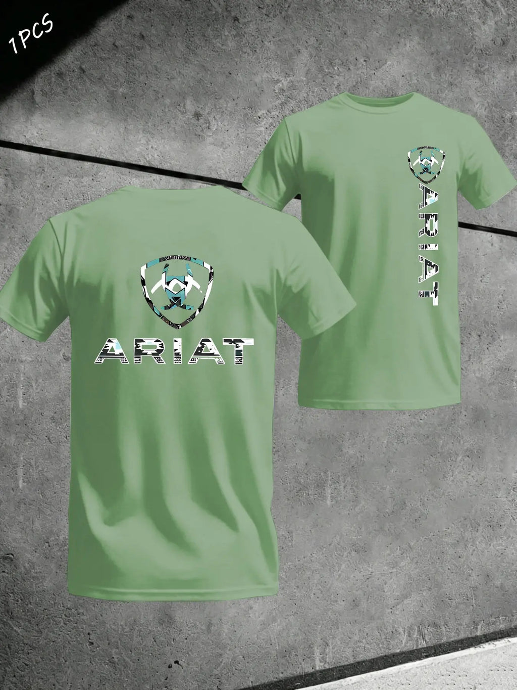 Men's Ariat Print Graphic T-Shirt, Casual Long Sleeve Top, Comfortable Fit for Daily Wear, Ideal for Home & Leisure Activities, Menswear