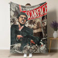 Tony Montana Action Scene Flannel Blanket Aesthetic Room Decor Soft Cozy Movie Theme Throw Blanket for Bedroom Sofa Couch Dorm Men Fans Birthday Christmas Holiday Gift - View 7