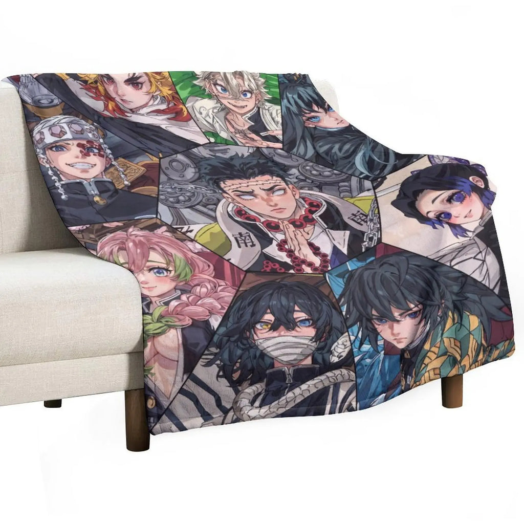 Ultra-Soft Anime Print Flannel Throw Blanket Home Sofa Bedroom Dorm Couch Office Car Travel Blankets Gift for Men Women Boys Girls - View 8