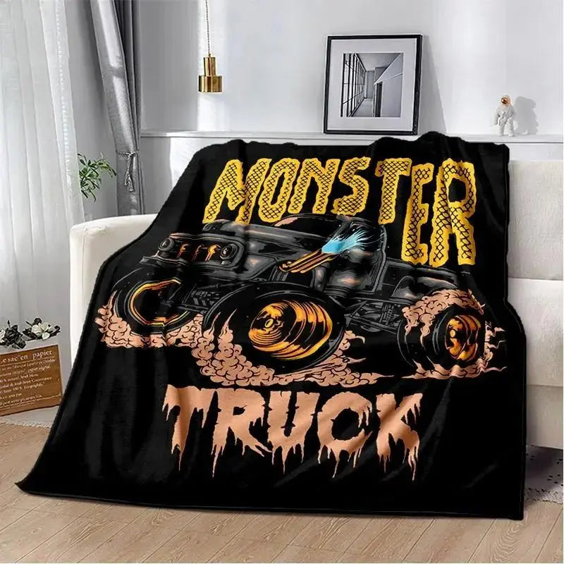 Soft Funny Throw Blanket M-Monster Jam Flannel Blanket - Soft and comfortable, with fashionable print design, suitable for daily use and gift giving (birthdays, Christmas, Thanksgiving) B-4 - View 16