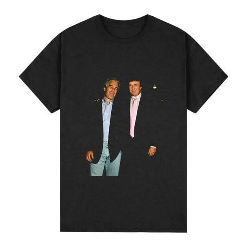 1997 Vintage Epstein Trump Men's Short-Sleeve Round Neck T-Shirt - Menswear Casual Style Tee, Breathable Casual Streetwear Sports Top for Outdoor Activities, Black Crewneck Tshirt